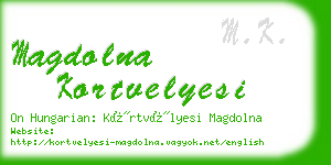 magdolna kortvelyesi business card